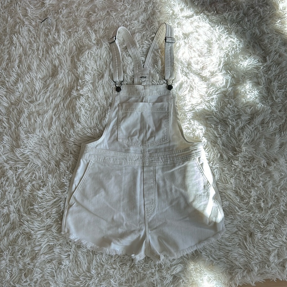 Aerie white/off white overall shorts